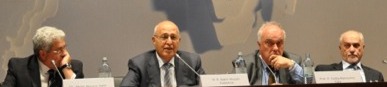 Dr. A.M. Said Aly, H.E. N. Shaath, Prof. Cotta-Ramusino, H.E. H. al-Shahristani
